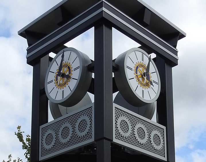 Canister Tower Clocks, Rotary Centennial Tower, Fort Wayne, Indiana